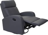 TV-fauteuil MCW-A54 Premium, relaxfauteuil schommelfunctie, draaibaar ~ kunstleer grijs