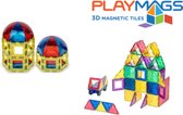 Playmags Set de carrelages magnétiques 3D Classic et dômes – Expérience de construction étendue avec un Set de 78 pièces (50 pièces + 28 pièces) – Pack combiné