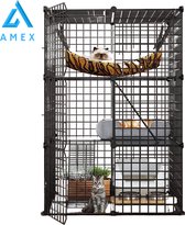 Amex Premium Kattenkooi - Kattenren - Inclusief Hangmat - Binnen en Buiten - met Dak - Simpele Montage