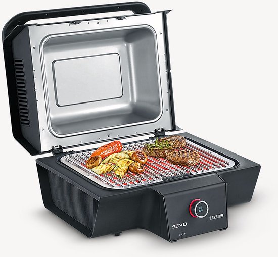 Severin PG 8106 SEVO GT - Elektrische barbecue - Grill voor binnen en buiten - 3000 W - 80-500 °C