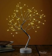 Twinkling Boom – Zilveren Boompje Verlichting - LED Lamp Boom – Decoratie Lichtboom – Lampjes Boom – LED Tree Nachtlampje – Boompje – Vouwbaar – Cadeau voor Haar – 50 cm - Qwality