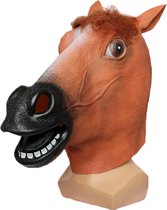 TECQX Luxe Paarden Masker - Verkleedmasker - Paardenmasker - Horse Headmask - Paardenmasker voor Kinderen en Volwassenen - Halloween - Carnaval Masker - Bruin/Zwart
