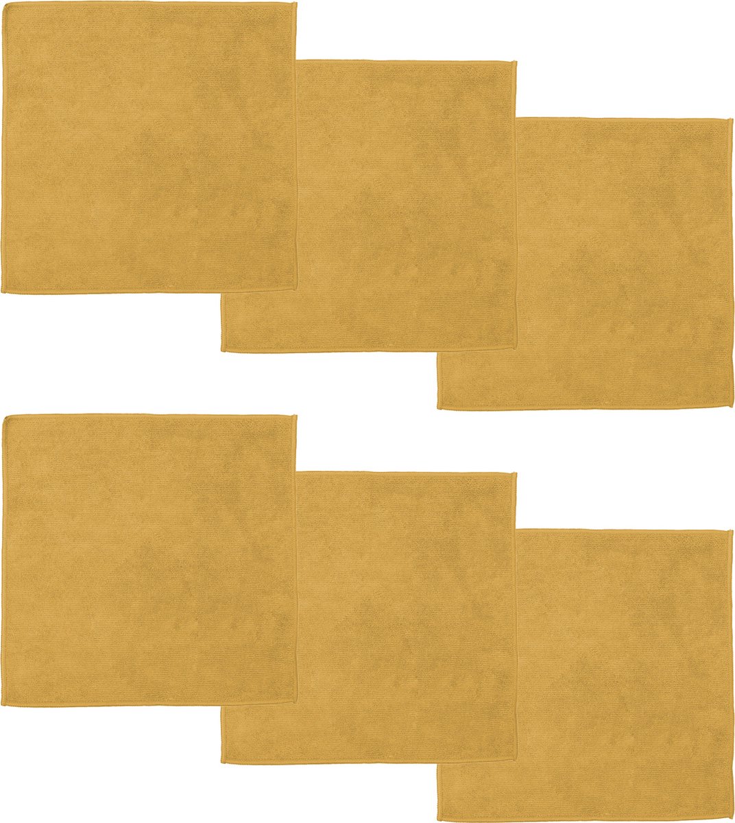 Goedkoopste DDDDD - 6x Microvezeldoek - Billie - 30x30 cm - Geel - Set van 6 stuks