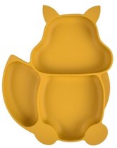 Dutsi - Assiette Bébé et Enfant en Siliconen - Assiette Ventouse - Renard Jaune Moutarde