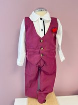 Jongens outfit-setje-kostuum-bruidsjonker-doopsel-kinder kostuum-gentleman pak-jongen-boy-fotoshoot-rood-feestkleding-feest outfit-outfit Daniel (98/104)