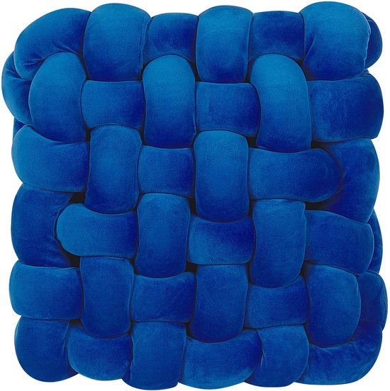SIRALI - Sierkussen - Blauw - 30 x 30 cm - Fluweel