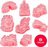 Unicorn -pièces Licorne avec Tampons - Cuisson des Biscuits Licorne - Set de 8 Formes de Biscuits Différentes