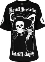 Restyle Dames Tshirt -M- Dead inside but Still Slaying Oversized Zwart