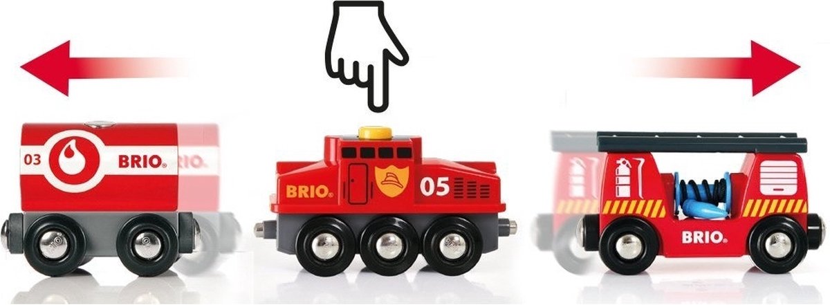 BRIO World Brandweertrein 33844 met loskoppelknop thumbnail 3