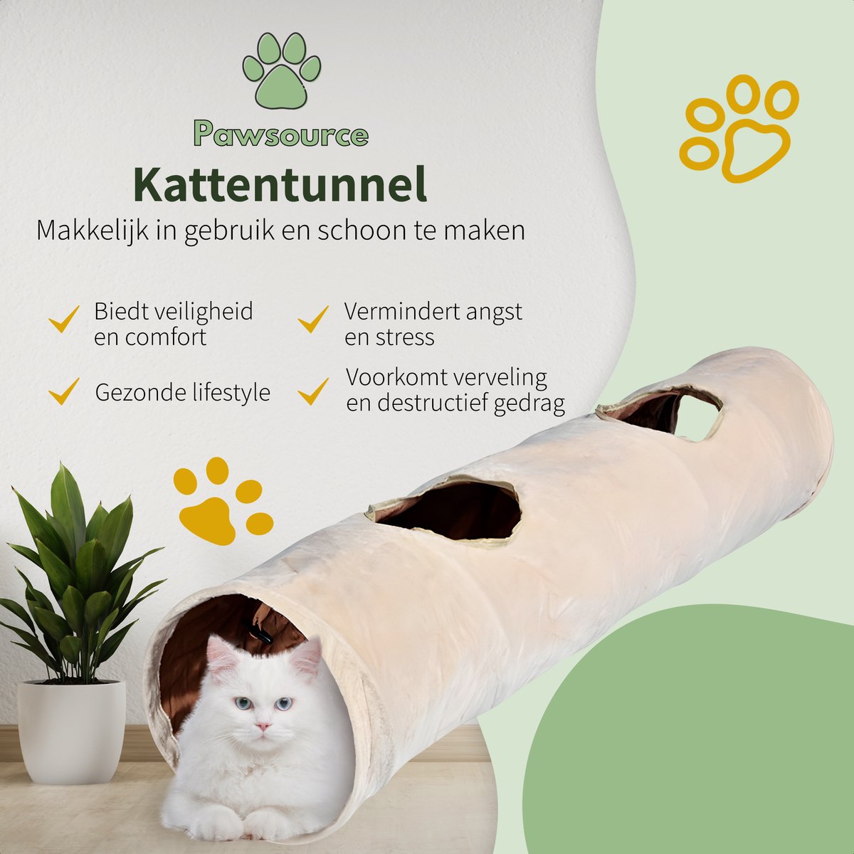 Pawsource Kattentunnel - Speeltunnel - 125x25cm — afbeelding 9