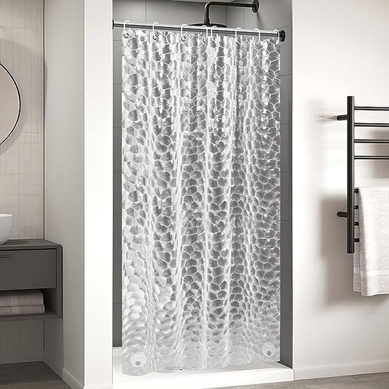 Rideau de douche, rideau de douche transparent lesté 120 x 200 cm (48" x  72"), rideau... | bol