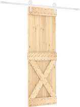 vidaXL - Schuifdeur - met - beslag - 80x210 - cm - massief - grenenhout
