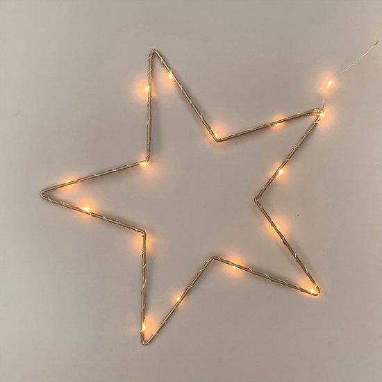 Sterlamp - 30 cm - Sterlampje goud - Kerst - kerstversiering - Christmas - 30 cm - babykamer - kinderkamer - Nachtlamp - Metaal - cadeau - versiering