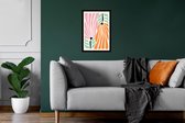 Fotolijst incl. Poster - Bloemen - Bohemian - Pastel - Abstract - 20x30 cm - Posterlijst - Kerstversiering - Kerstdecoratie voor binnen - Kerstmis