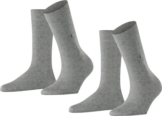Burlington Everyday SO 2-Pack one size, cadeau geschenkset Katoen sokken dames grijs - Maat 36-41