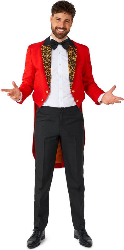 Suitmeister Circus Kostuum - Heren Pak - Carnaval, Halloween Kostuum - Rood - Maat: S