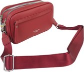 Flora&Co - Paris - Crossbody handtas - 2 vakken met rits - instelbare riem - rood