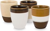 vtwonen Mug sans anse - Marron - Tasses à café rétro - 250 ml - Lot de 4 tasses à café
