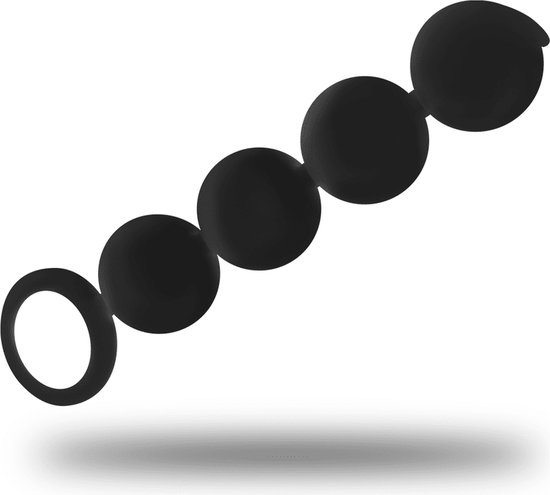 BLACK et ARGENT | Noir et argent - Perles anales en silicone Lennon 15 Cm