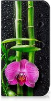 Hoesje Geschikt voor iPhone 15 Pro Wallet Bookcase Orchidee
