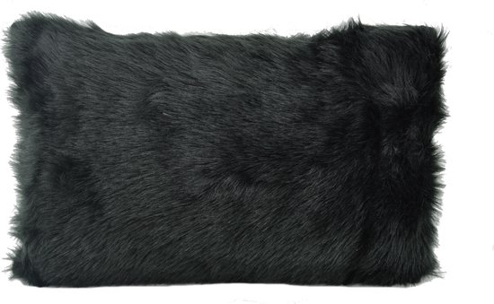 Furry Velvet Zwart Kussenhoes | Velvet/Polyester | 30 x 50 cm