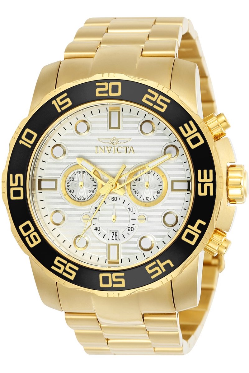 Invicta Pro Diver - SCUBA 22229 Heren Horloge - Waterdicht - Analoog - Quartz Uurwerk - Roestvrij Staal met zilveren Wijzerplaat - 50mm