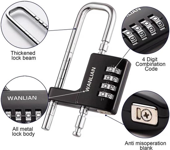 Combinaison de clés à 4 chiffres pour clôture de poignée de porte