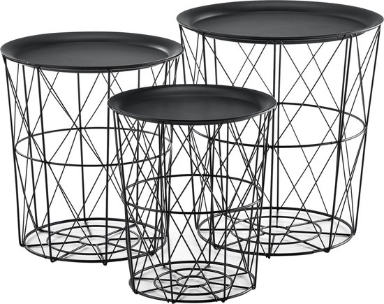 Elegante set van 2 salontafels ELEMENTS 62 cm goud met afneembaar tafelblad