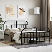 The Living Store Klassiek Bedframe - Metalen Constructie - Metalen Latten - Extra Opbergruimte - Functioneel Hoofd- en Voeteneinde - Zwart - 207 x 156 x 100 cm