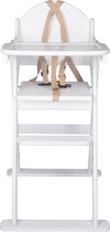 Safetots Eenvoudig Veilige Opklapbare Houten Kinderstoel, Wit, Kinderstoel voor Baby's en Peuters, Voorgemonteerd, Stijlvol, Praktisch en Ruimtebesparend