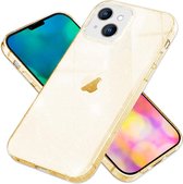 Casemania Hoesje Geschikt voor Apple iPhone 15 Goud - Glitter Back Cover