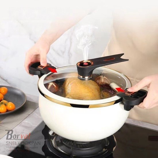 Borvat® - Micro-autocuiseur émaillé - Marmite à soupe domestique - Grande  capacité 