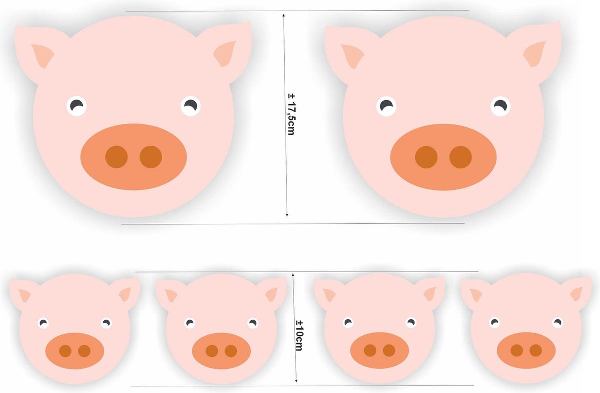 Bakfietsstickers Varkens set 6 stickers