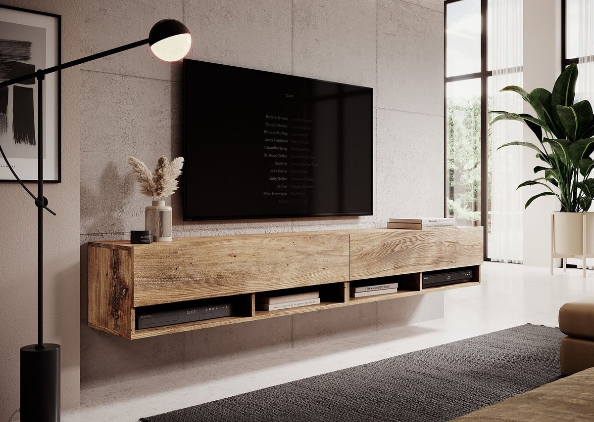 MEUBELLA TV-Meubel Asino - Kastanje - 200 cm Bruin