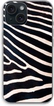 Case Company® - Hoesje geschikt voor iPhone 15 hoesje - Zebra - Soft Cover Telefoonhoesje - Bescherming aan alle Kanten en Schermrand