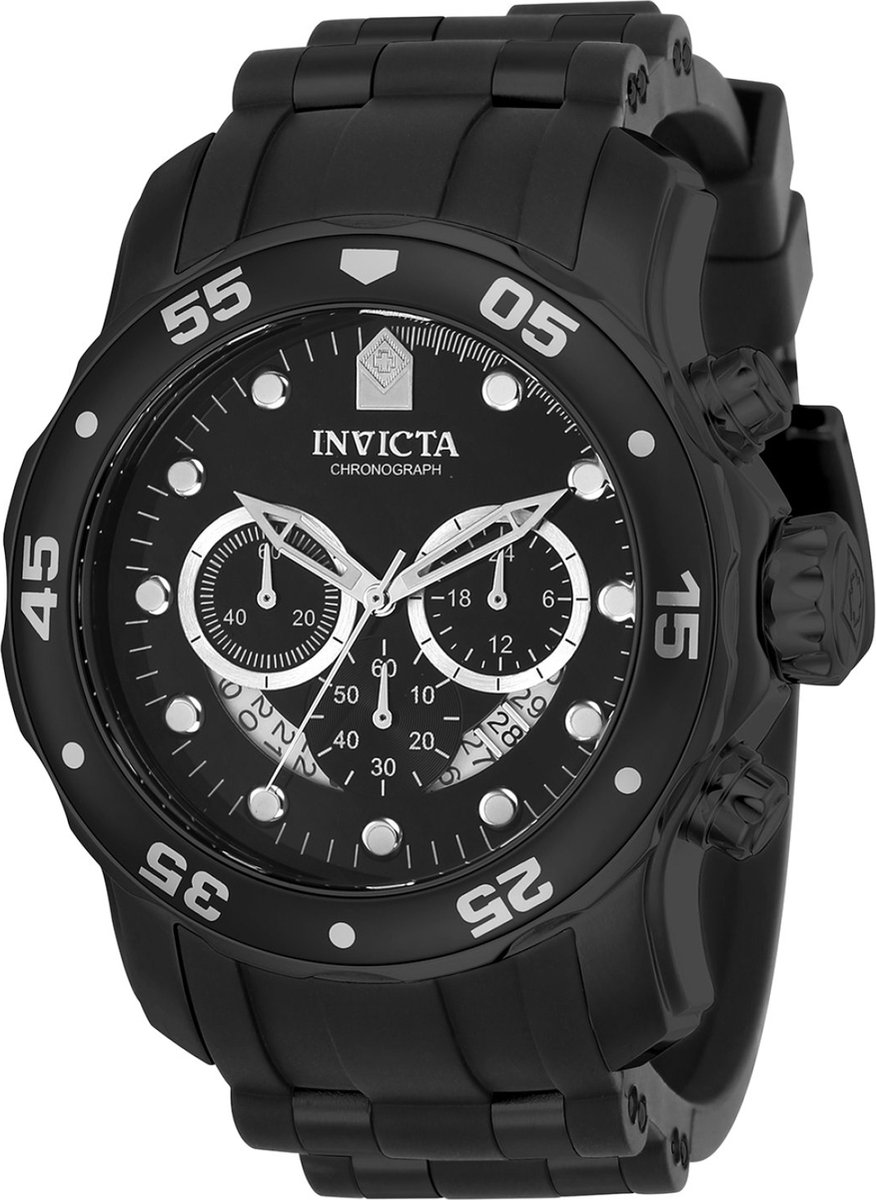 Invicta Pro Diver - SCUBA 21930 Heren Horloge - Waterdicht - Analoog - Quartz Uurwerk - Roestvrij Staal met zwarte Wijzerplaa