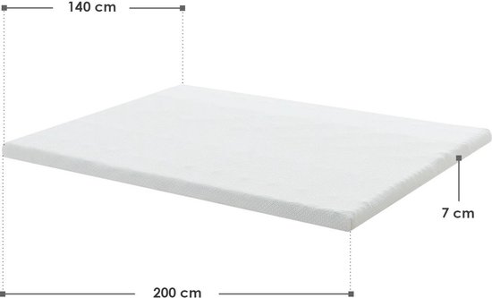 Topper / Surmatelas / Surmatelas - 140 x 200 cm - H2 / H3 - Mémoire de forme