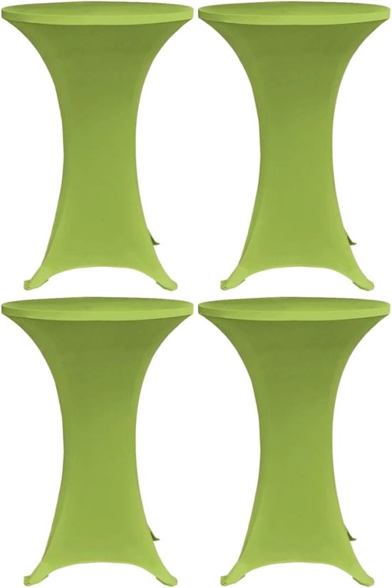 vidaXL Housse de table haute extensible Ø60 cm Wit (2 pièces) - Housse de meuble - Housses de meubles - Housse de table haute - Housses de table haute