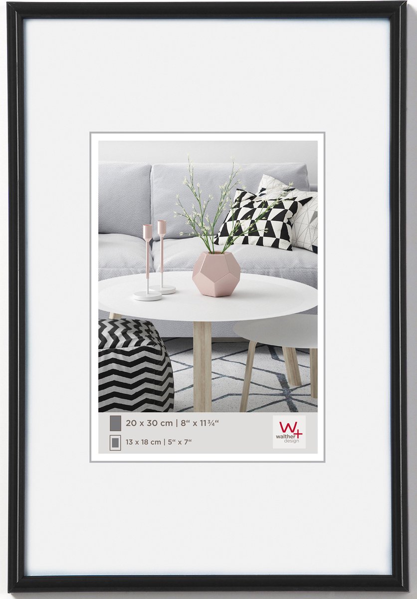 Walther Galeria - Kunststof lijst - Fotoformaat 10x15 cm - Zwart