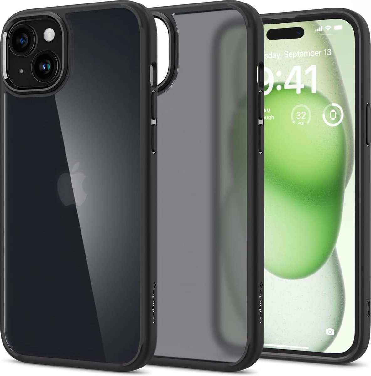 Geschikt voor Spigen Apple iPhone 15 Plus Ultra Hybrid Frost hoesje - Zwart