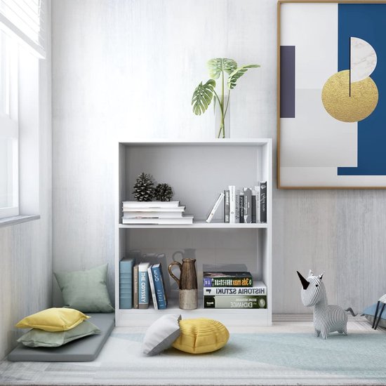 The Living Store Boekenkast - Compact - 60 x 24 x 74.5 cm - Hoogglans wit