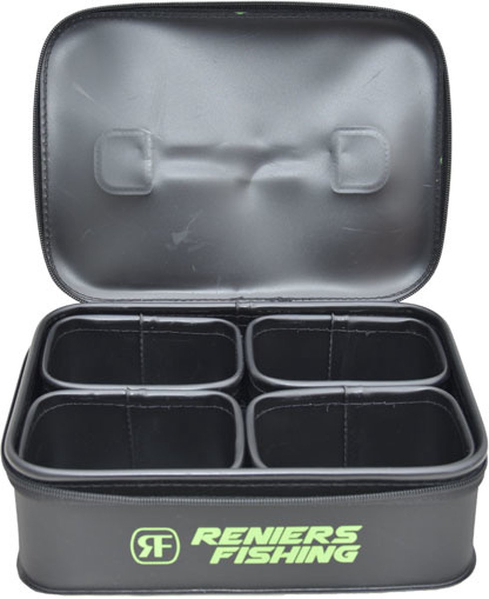 Reniers Fishing EVA Pellet & Accessory Box – set met 4 pelletboxen + accessoirebox (29x21x9 cm)