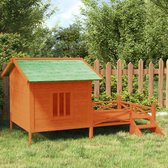The Living Store Doghouse - Enclos pour chien - 159x120x88,5 cm - Bois de pin - Toit résistant à l'eau - Grande entrée - Marron/vert