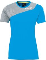 Kempa Core 2.0 Shirt Dames Kempablauw-Donker Grijs Melange Maat S