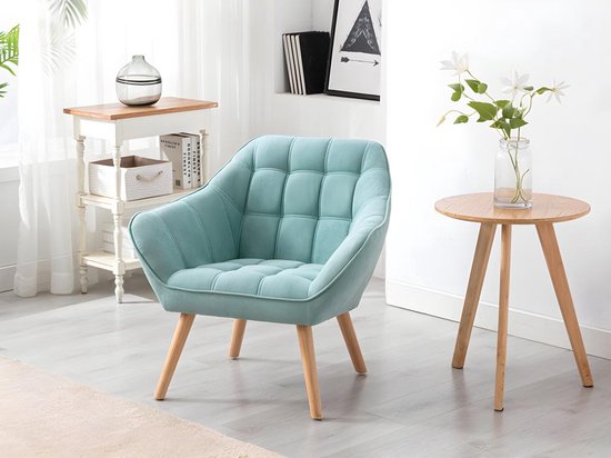 Fauteuil en tissu rose poudré style scandinave SERTI II