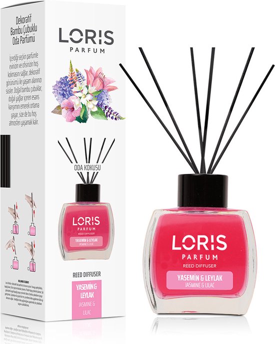 LORIS - Parfum - Geurstokjes - Huisgeur - Huisparfum - Jasmine & Lilac - 100ml