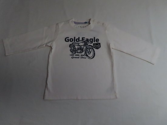 T-Shirt met lange mouw - Jongens - Creme - Gold Eagle - Moto - 9 maand 74