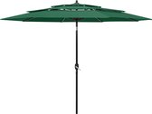 The Living Store Parasol 3-laags - 300 x 243 cm - Groen - Polyester