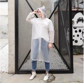 Regenjas WIT (Maat L) unisex - licht gewicht - opvouwbaar - pocket size - reizen - dames - heren regenjas