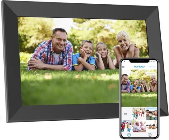 Add To Life digitale fotolijst met wifi en Frameo app – fotokader – Digitale fotolijsten – 10,1 inch – Zwart – IPS Touchscreen – Video - 16GB